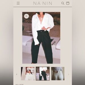 NA NIN Raw Silk Townes Trousers NWOT